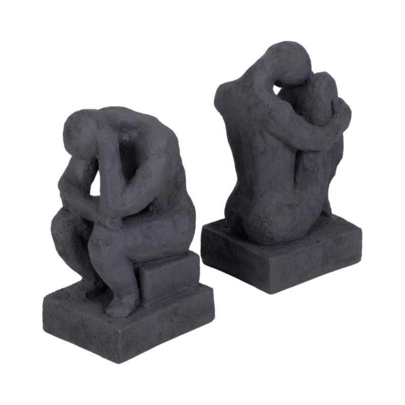 S/2 7" Thinking Man Bookends image number 2