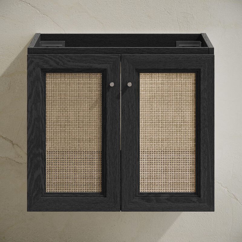 Classe 24" Wall-Mounted Bathroom Vanity in Black Oak without Sink Top image number 3
