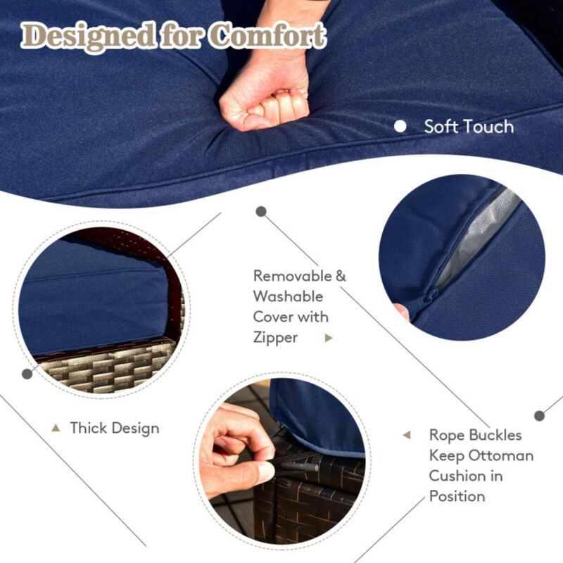 Hivvago 8 Pieces Patio Space-Saving Rattan Furniture Set with Storage Box and Waterproof Cover