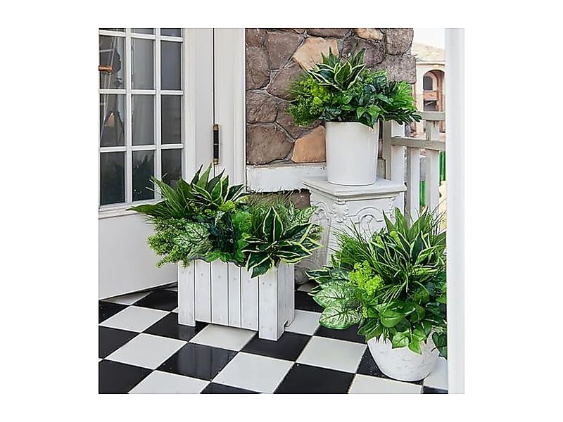 18 Pack Outdoor Artificial Boxwood UV Resistant Fake Stems Plants Faux Plastic image number 2