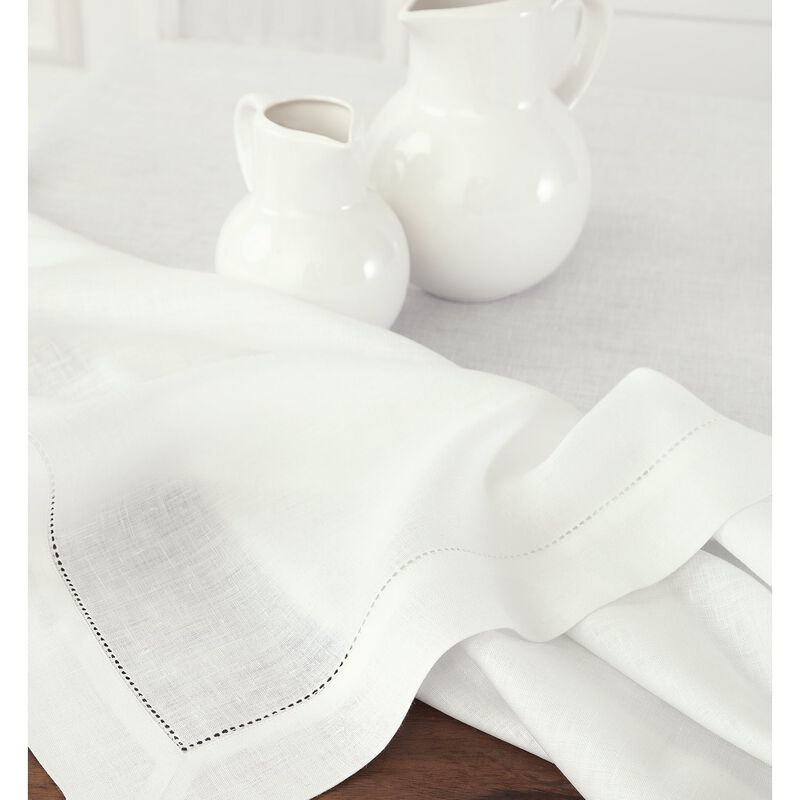 Solino Home 100% Pure Linen Tablecloth - Classic Hemstitch