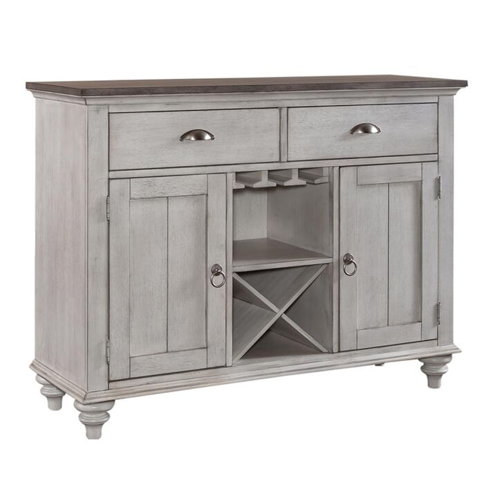 Liberty Furniture Ocean Isle Buffet in Antique White w/ Weathered Pine