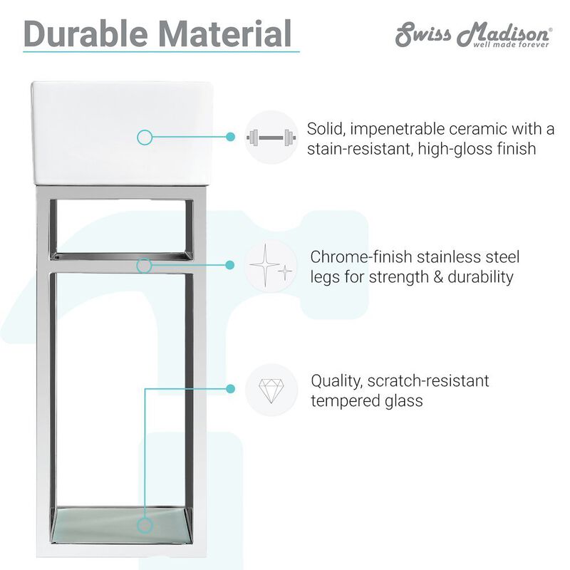 Pierre 19.5 Single, Metal Frame, Open Shelf, Bathroom Vanity image number 3