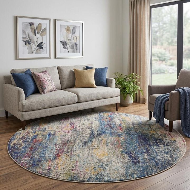 HomeRoots Abstract Round Rug