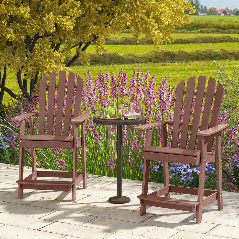 Heavy-Duty HDPE Adirondack-Style Chair with Footrest – Indoor & Outdoor Use