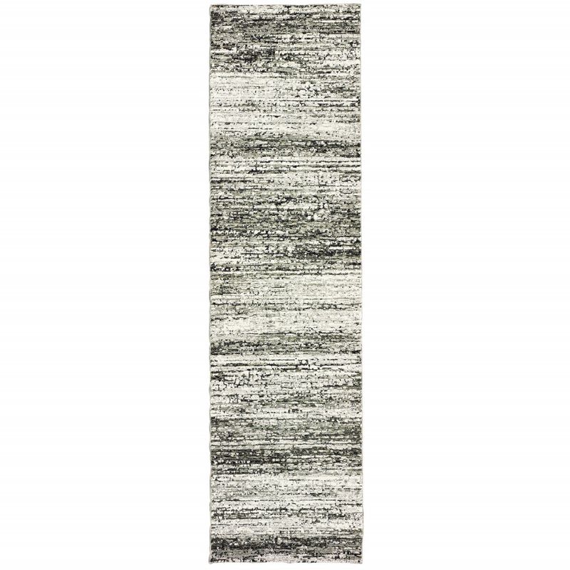 2'X8' Ash And Slate Abstract Runner Rug image number 0