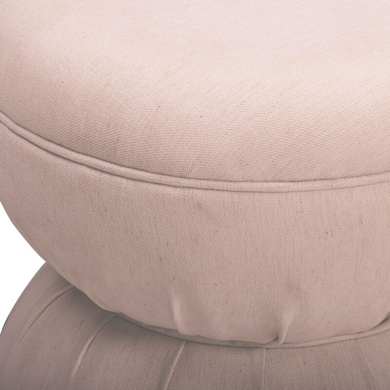 Tomlin Cream Performance Chenille Game Table and Ottoman Set image number 3