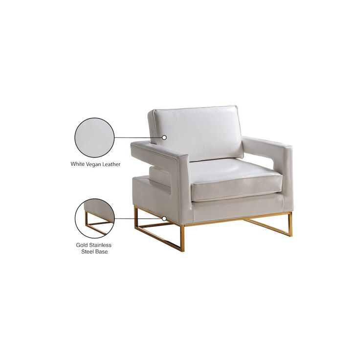 Meridian Furniture Amelia White Vegan Leather Accent Chair
