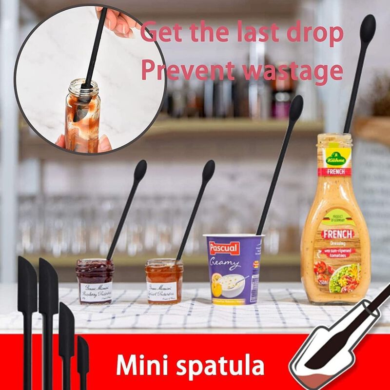 Pack of 3 Silicone Jar Scraper Spatula Set image number 1