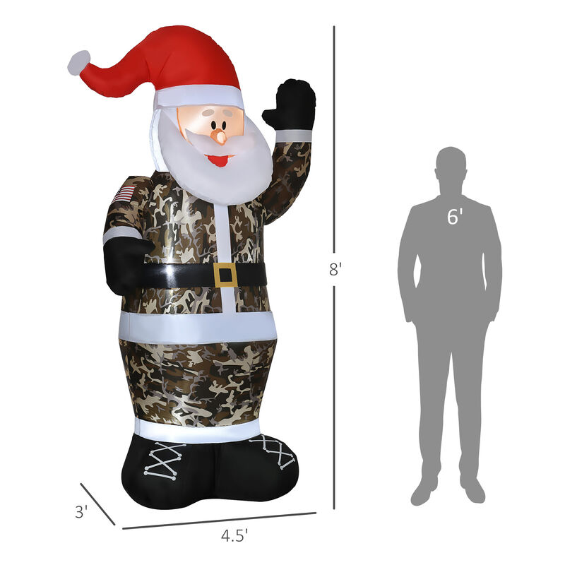 BreeBe 8 ft Christmas Inflatable Santa Claus with LED Lights image number 2