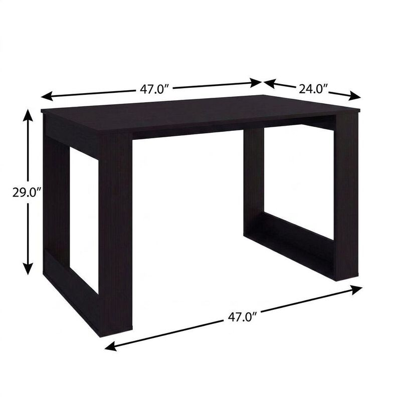HomeRoots 47" Black Wood Computer Desk image number 5