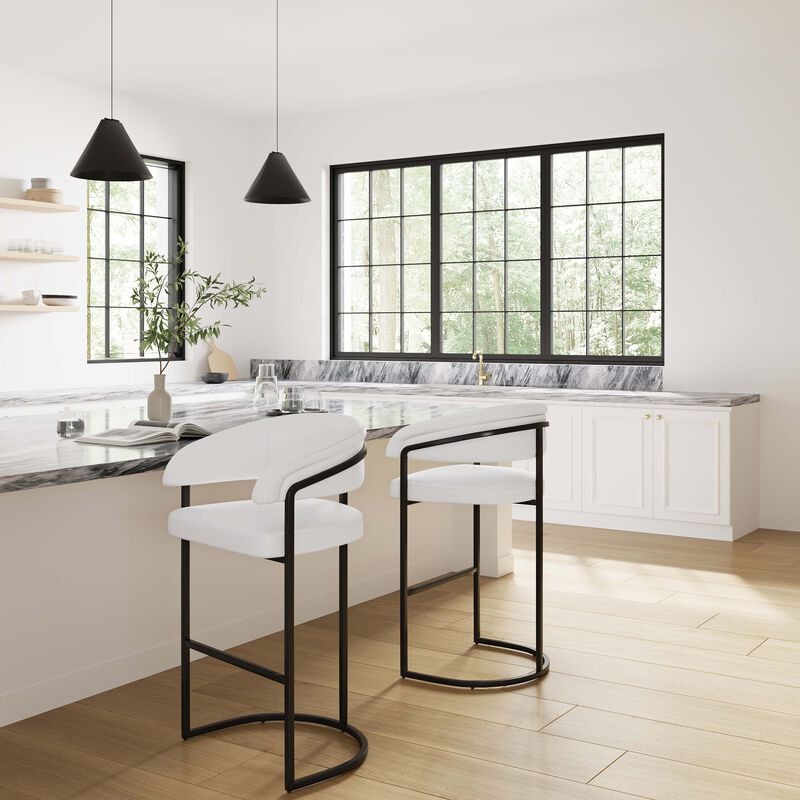 Augusta White Bar Stools (Set of 2)