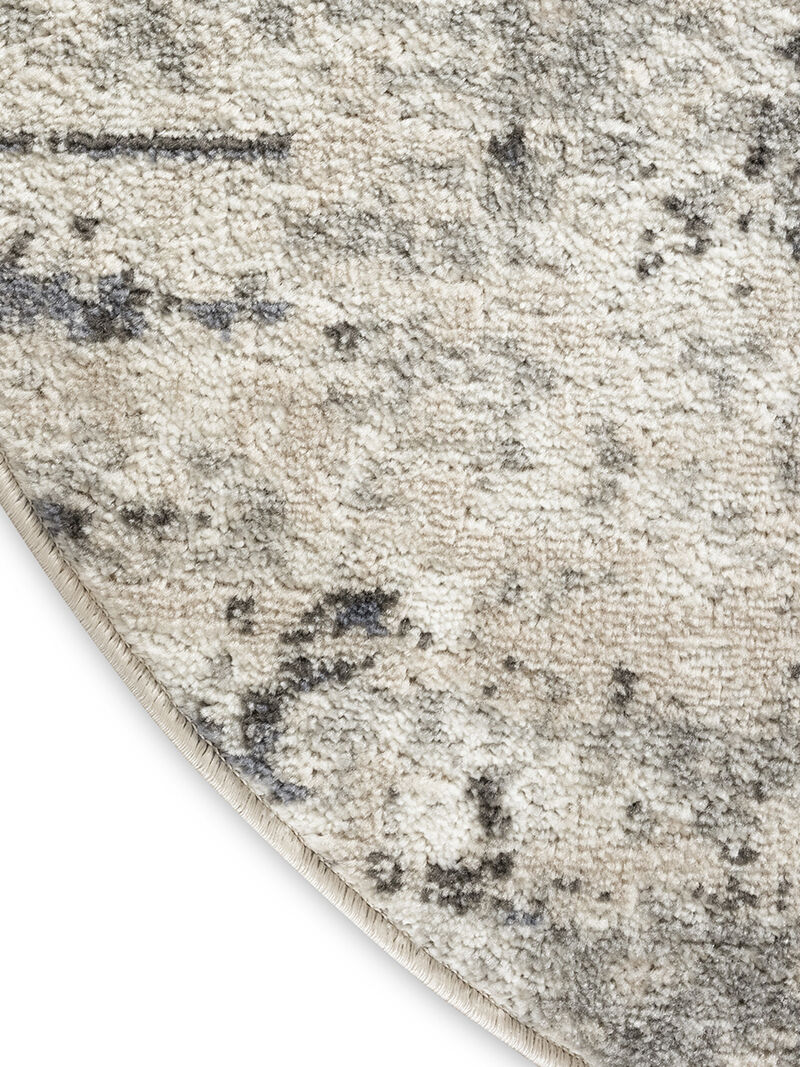 Quarry QUA01 Ivory/Blue/Gray 4' x Round Rug image number 3