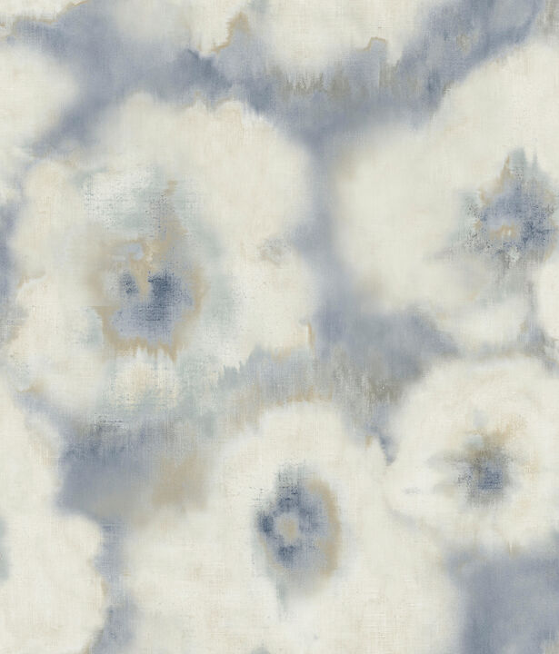 Blended Floral Blue Wallpaper
