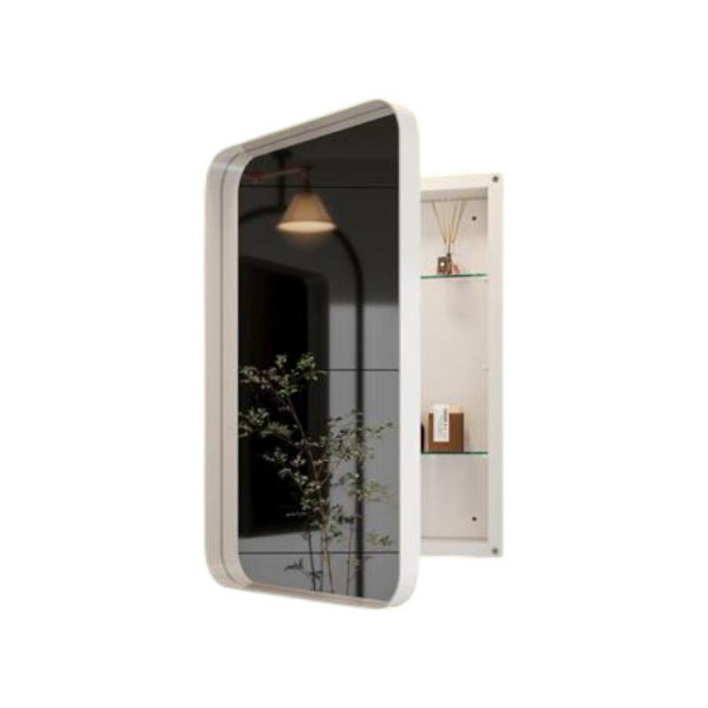 Wall-Mounted Medicine Cabinet with Mirror and Storage Shelves