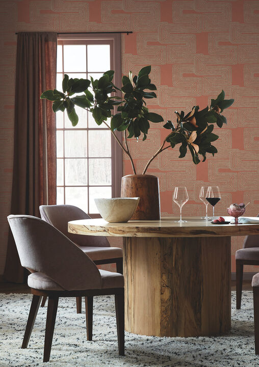 Zulu Thread Coral & Glint Wallpaper