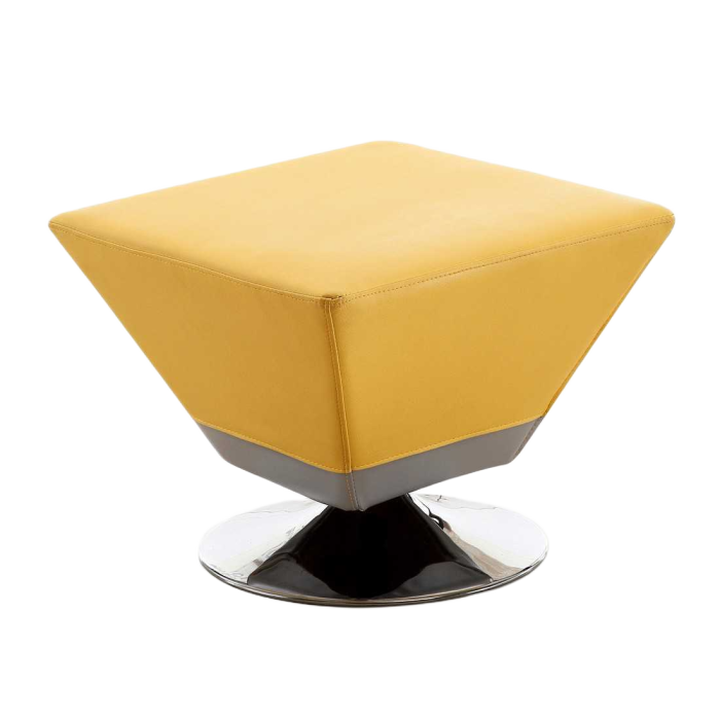 Diamond Yellow Swivel Ottoman