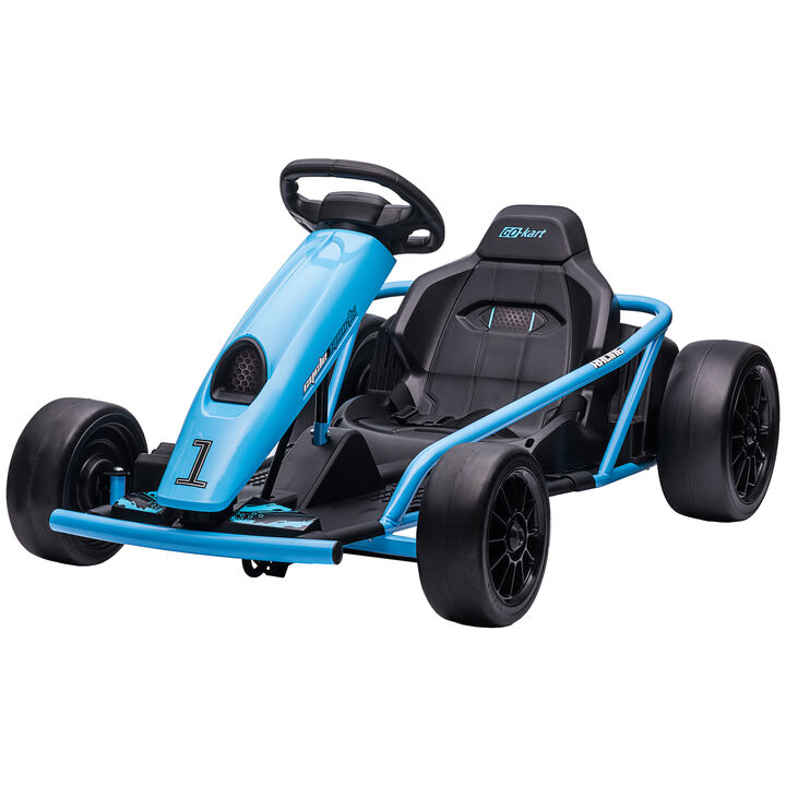 BreeBe 24V Electric Go Kart for Kids, Drift Ride-On Racing Go Kart with 2 Speeds
