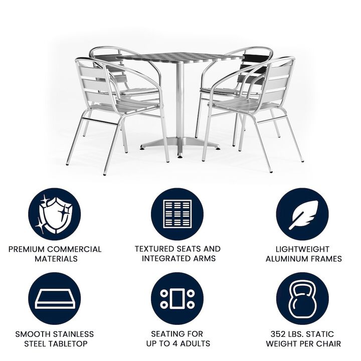 27.5SQ Aluminum Table Set