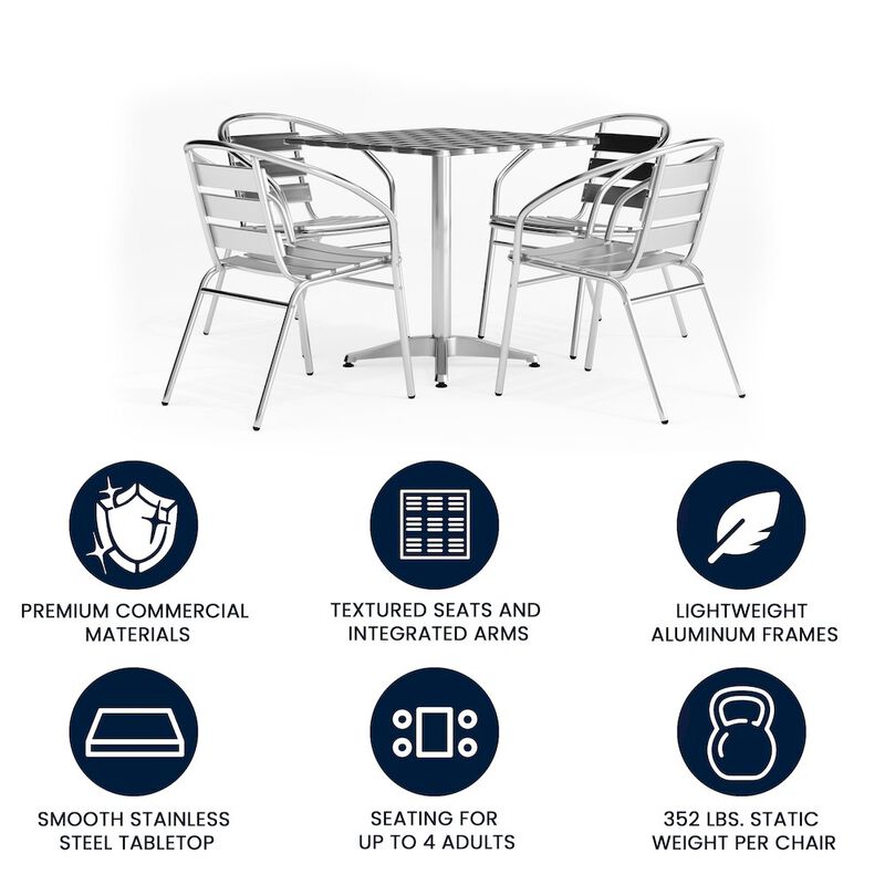 27.5SQ Aluminum Table Set image number 0