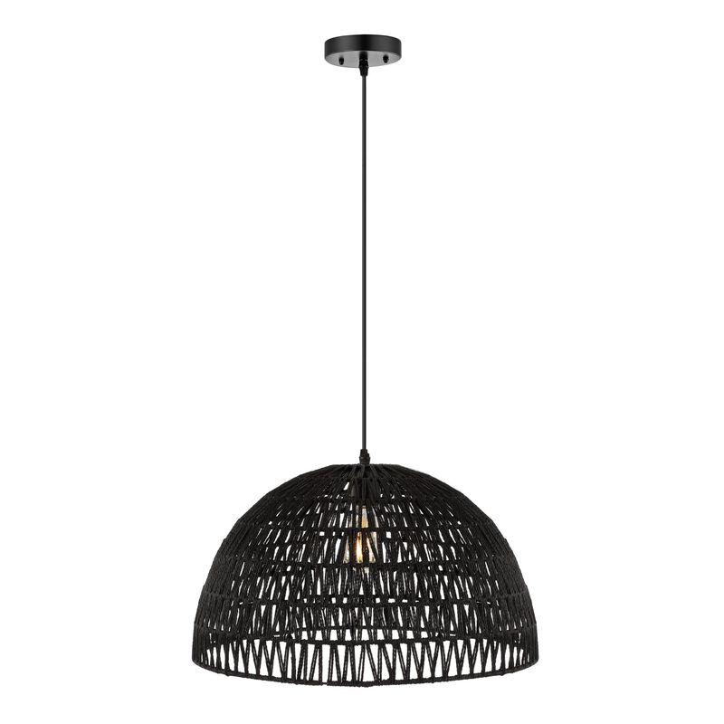 Campana Bohemian Modern Woven Rattaniron LED Pendant