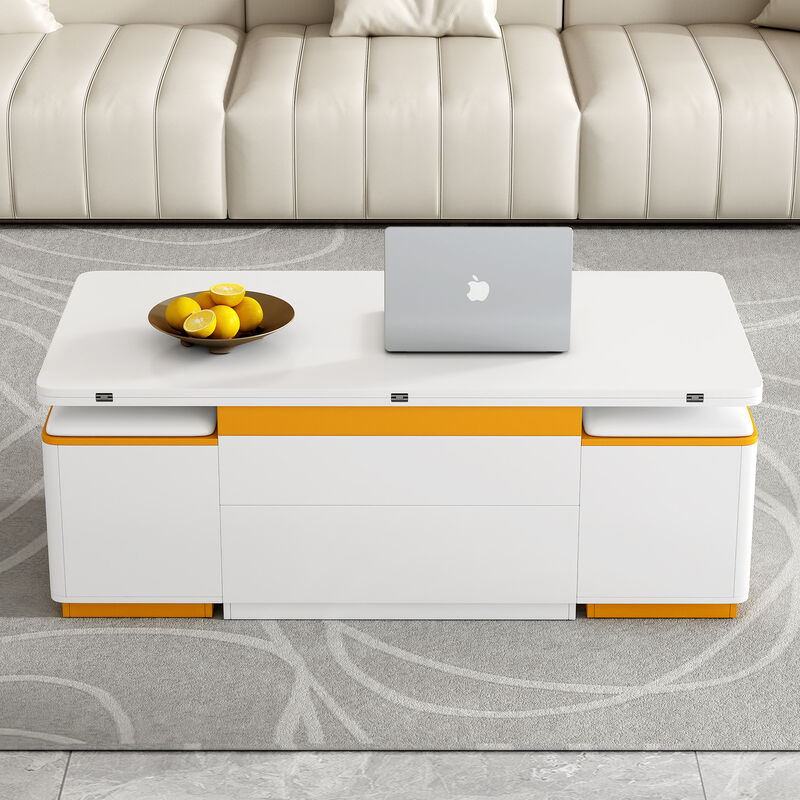 Merax Convertible Coffee Table with Lift Mechanism & Foldable Dining Extension image number 2