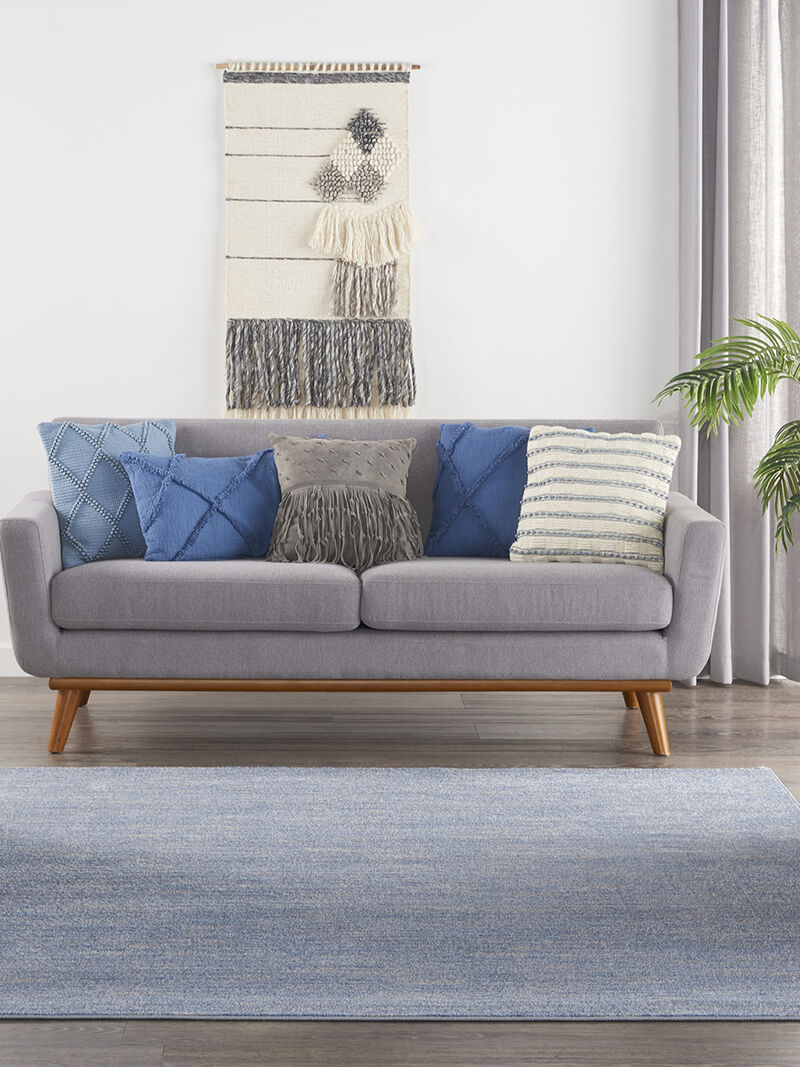 Nourison Essentials NRE01 Blue/Gray 7' x Square Rug image number 9