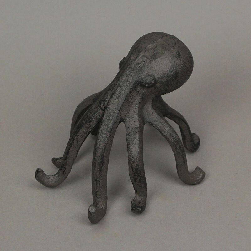 Rustic Brown Cast Iron Octopus Single Bookend / Phone Holder image number 3
