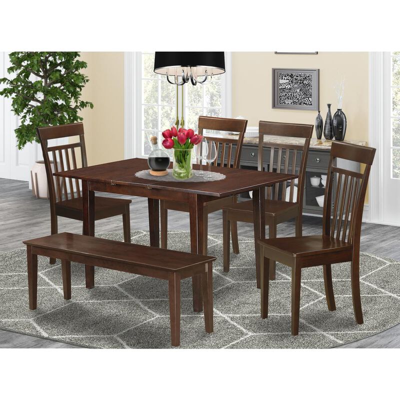 East West Furniture Dining Room Set Mahogany, PSCA6-MAH-W