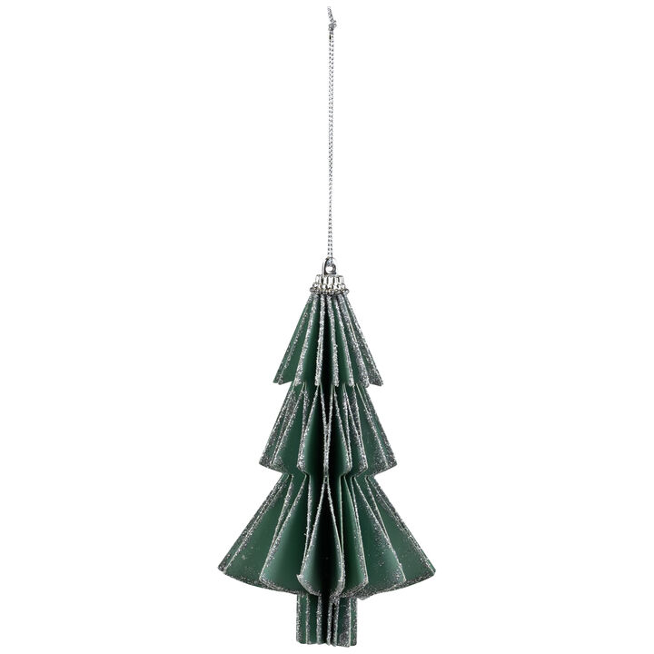 6" Glittered Green Christmas Tree Ornament