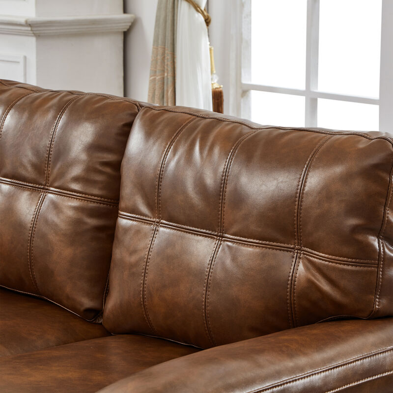 Buldef Breathable Faux-Leather Sofa image number 6