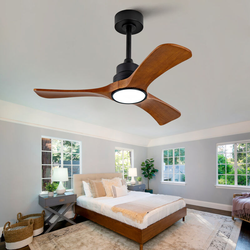 ELEMENT ACE 36-Inch Ceiling Fan with Integrated 3-Color Temperature LED Light, 6-Speed Remote Control, Reversible Blades, Quiet DC Motor for Bedrooms and Small Spaces image number 1