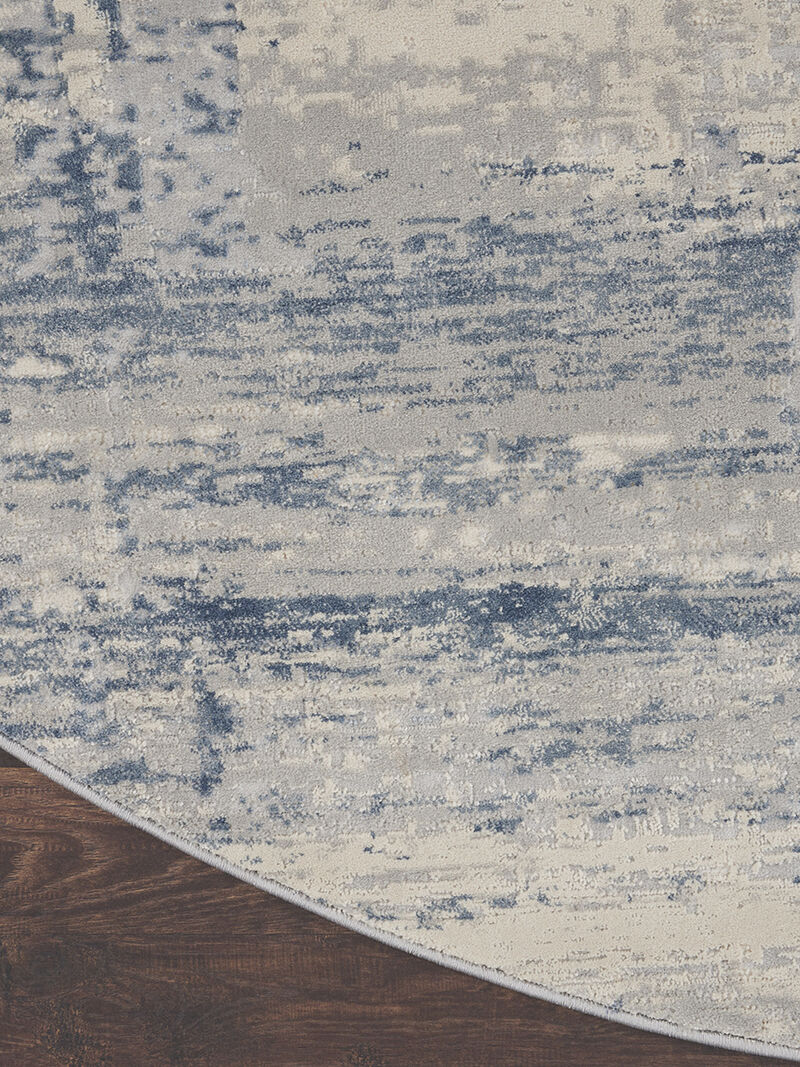 Rustic Textures RUS10 Ivory/Blue 5'3" x Round Rug image number 2