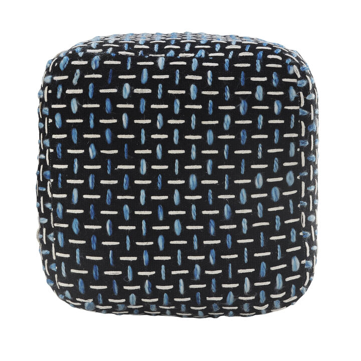 Durable Fabric Geometric Pouf Ottoman – Accent Floor Cushion for Living Room