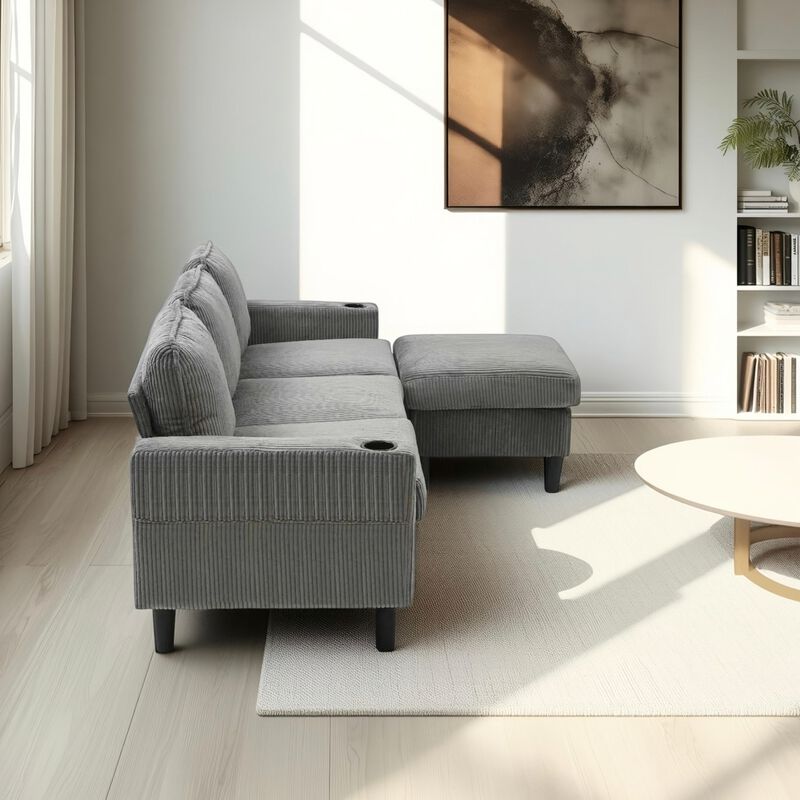 Cexdi 3‑Seat L‑Shape Sectional Sofa image number 4
