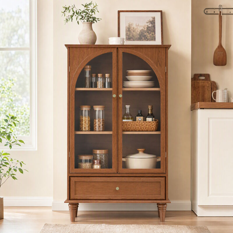 Swulu Arched Glass Accent Cabinet image number 2