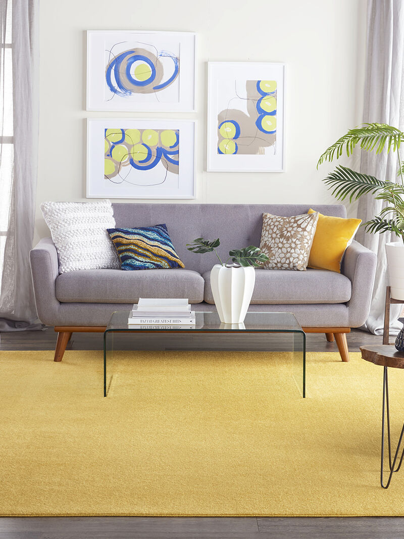 Nourison Essentials NRE01 Yellow 7' x 10' Rug image number 9