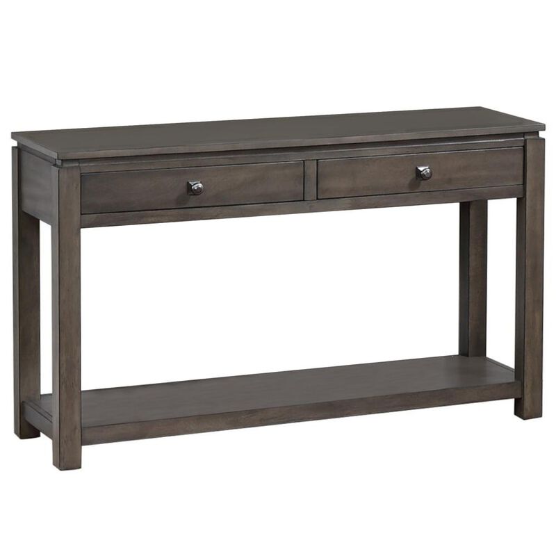 Sunset Trading Shades of Gray Narrow End Table with Drawer and Shelf image number 6