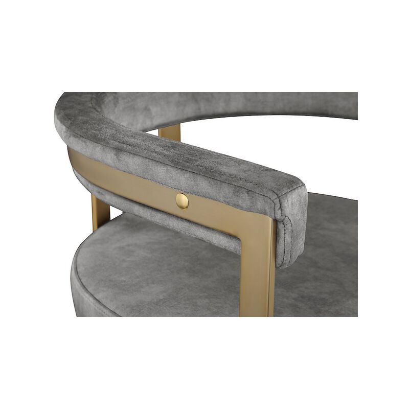 Meridian Furniture Marcello Grey Velvet Dining Chair, Set of 2