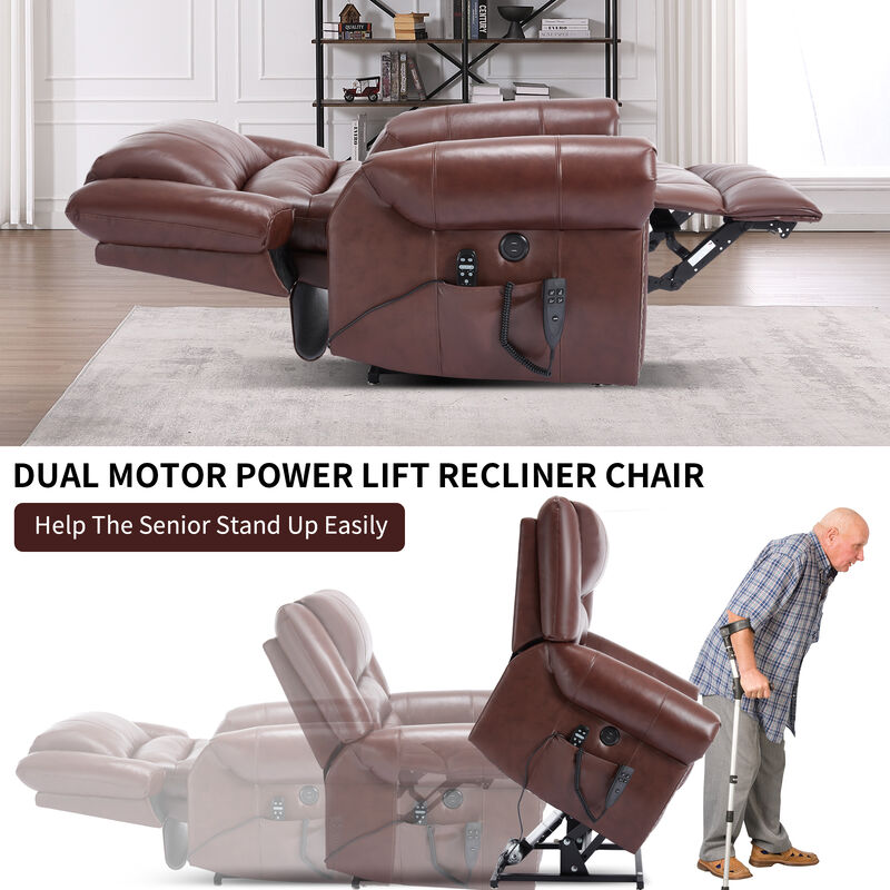 Mondawe Power Lift Recliner Chair Heat Massage, Heavy Duty Motion Mechanism with USB Ports image number 4