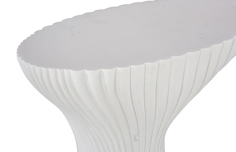 Cadence White Stone Console Table image number 2