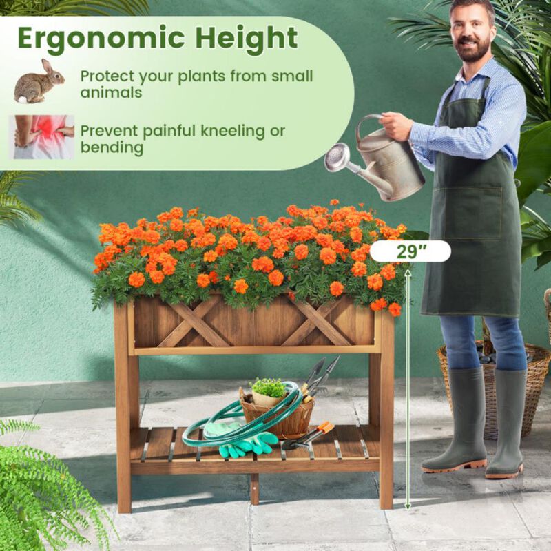 HIPS Raised Garden Bed Poly Wood Elevated Planter Box
