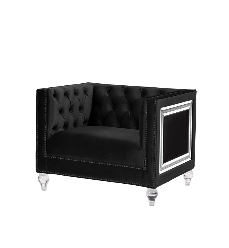 Heibero Chair, Black Velvet image number 1