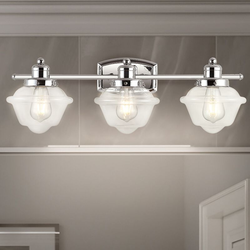 Orleans Iron/Glass Schoolhouse LED Vanity Light image number 2