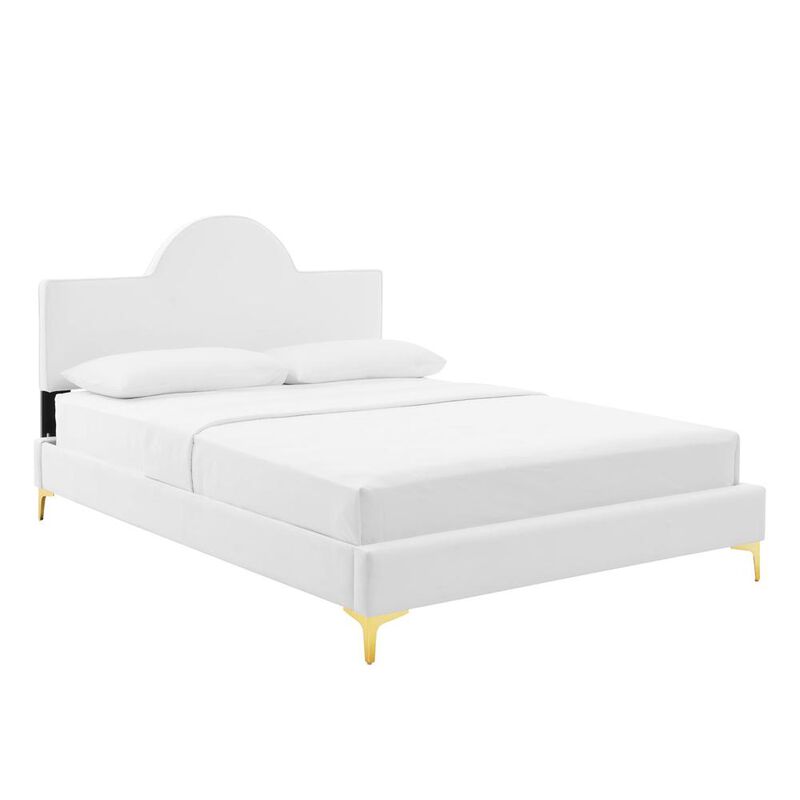Sunny Performance Velvet King Bed - White MOD-7029-WHI image number 0