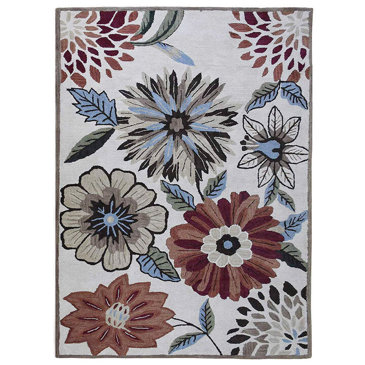 RUGSOTIC CARPETS HAND TUFTED WOOL ECO-FRIENDLY AREA RUGS  - Rectangle Shape, Size, Floral Modern Design, High Pile Thick Handmade Anti Skid Area Rugs for Living Room, Bed Room (K03066)
