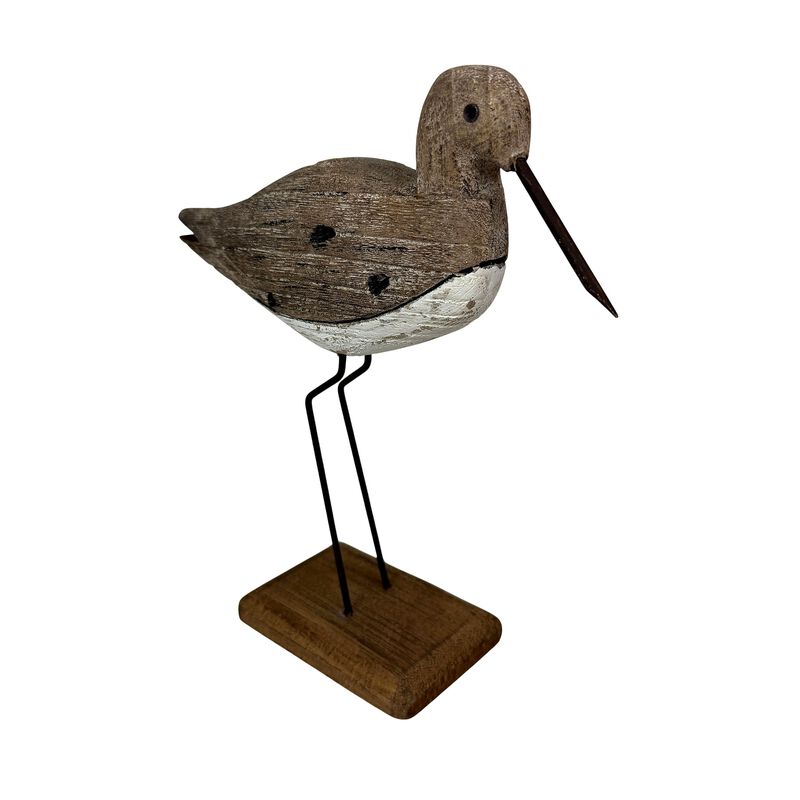 Decorative Sea Bird Figurine Weathered Wood Metal Coastal Statue 1075 In image number 0