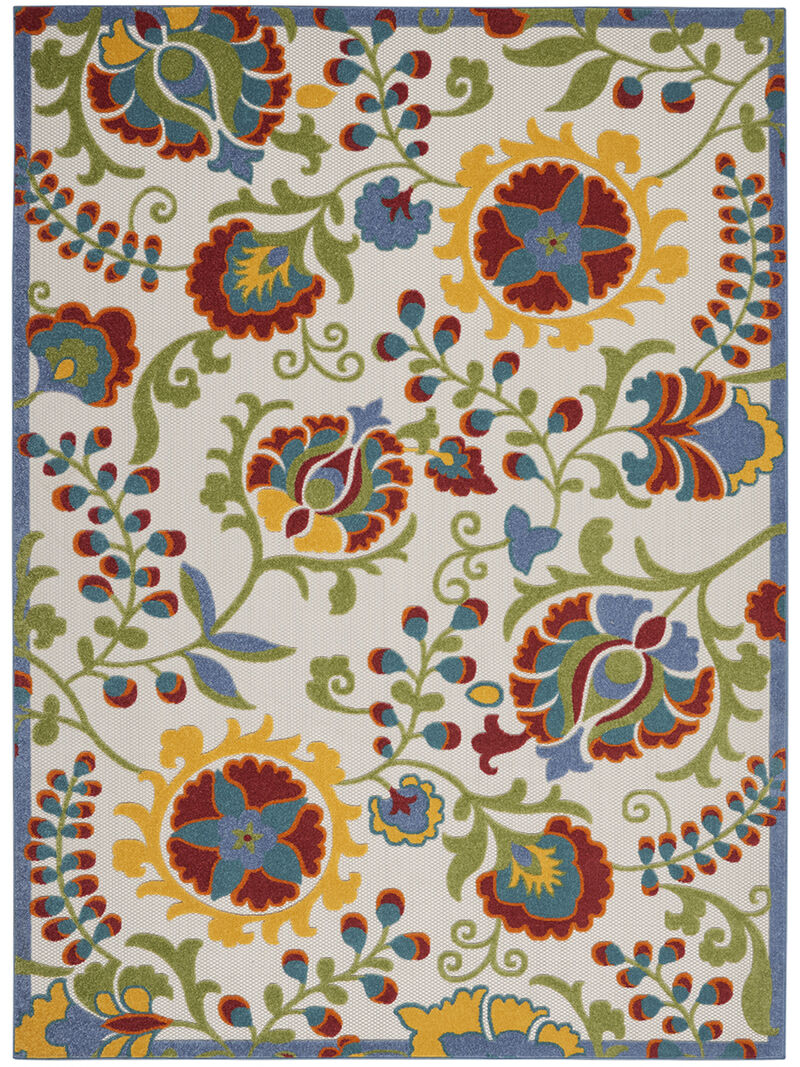 Aloha ALH17 Ivory/Multicolor 6' x 9' Rug