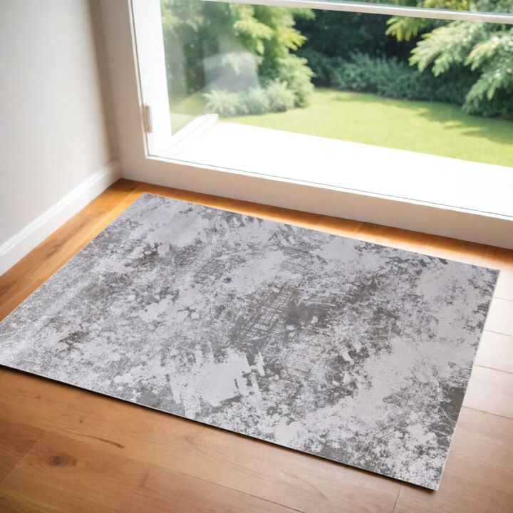 HomeRoots Abstract Power Loom Worn Faded Area Rug