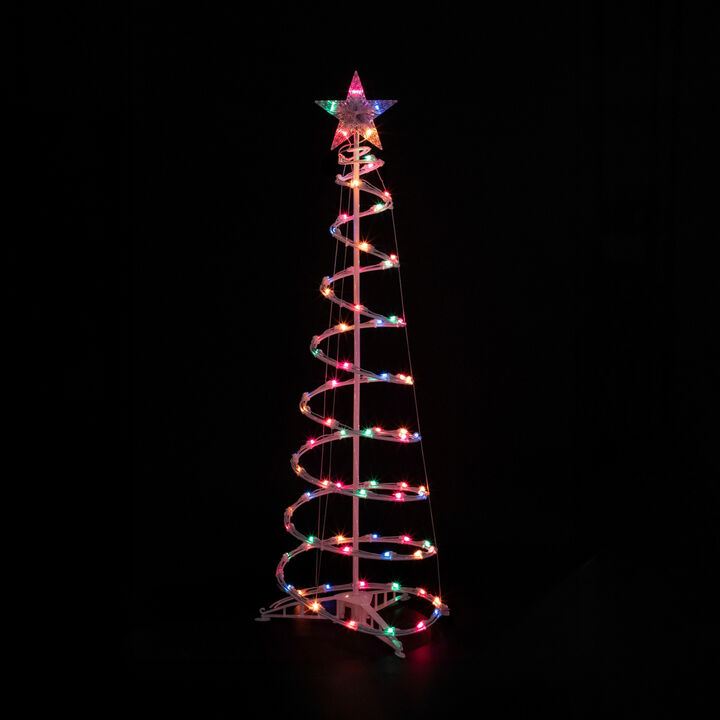 4ft Lighted Spiral Christmas Tree with Star Tree Topper  Multi Lights